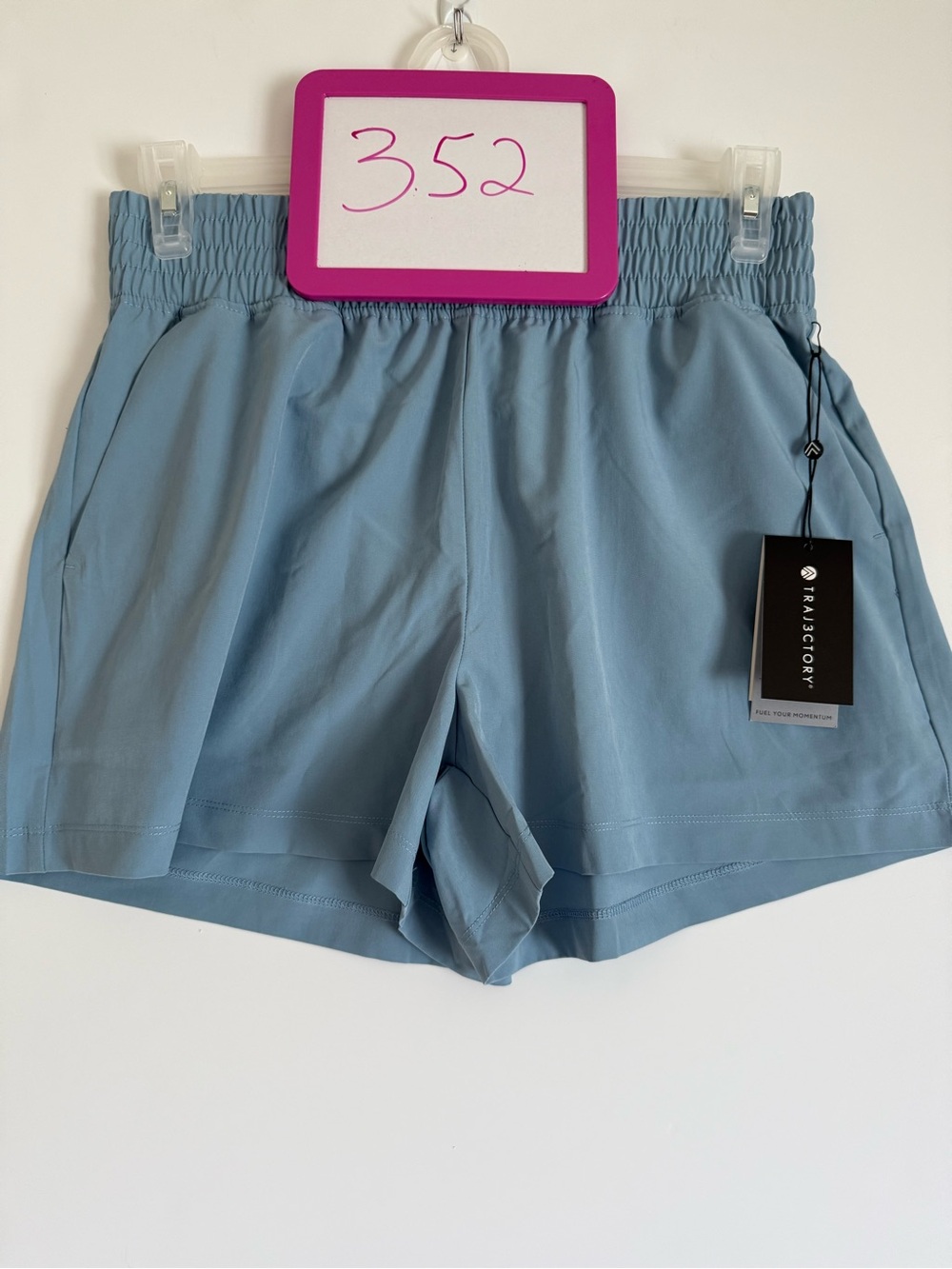 TRAVJACTORY Women's Light Slate Athletic Shorts with Elastic Waist